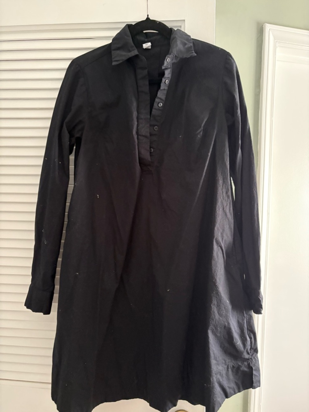 Old Navy TALL Black Button-Front Long-Sleeve black dress